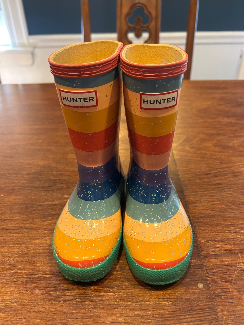 Toddler Hunter Rainbow Rain Boots Size US 8 / UK 7